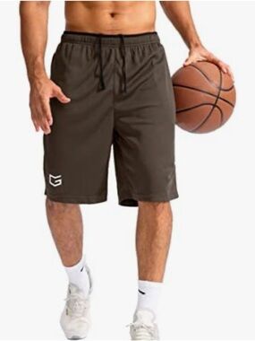 G Gradual Basketball Shorts with Zip Pockets Brown Medium NWT
